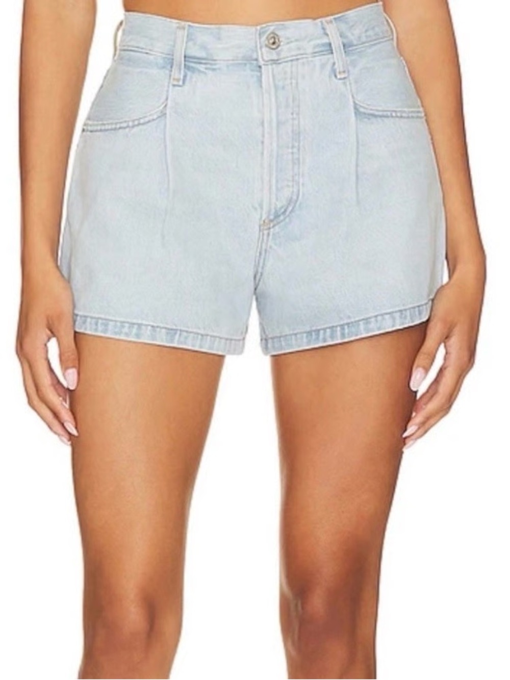 Citizens of Humanity Franca Pleated Denim Shorts Light Wash Size 25